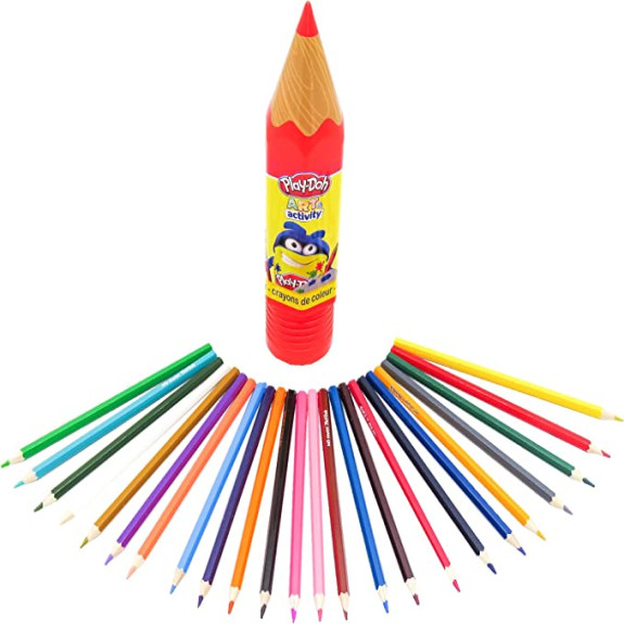 PLAY DOH 24 COLOR PENCILS IN PLASTIC TUBE